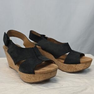 Black Wedge Sandals